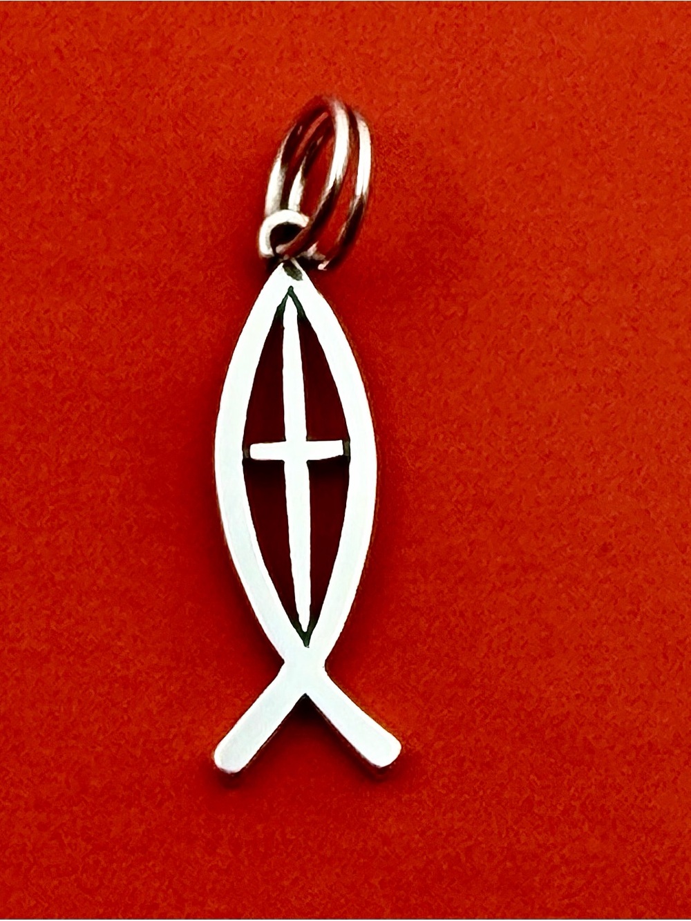 James Avery Sterling Ichthys Fish Cross Pendant - Silver